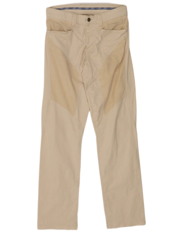 9.2 by Carlo Chionna Mens Casual Trousers W31 L31 Beige Colourblock