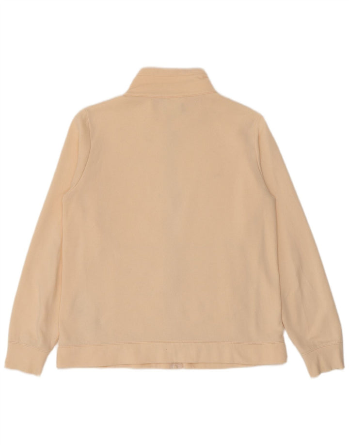 Champion Womens Tracksuit Top Jacket UK 16 Large Beige Cotton
