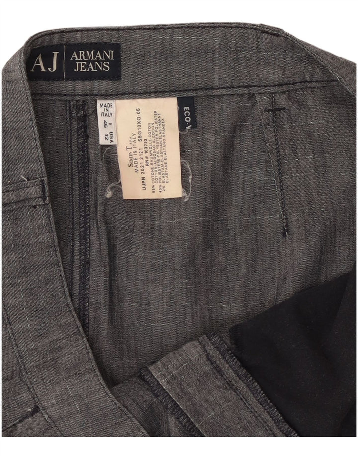 Armani Womens Straight Skirt IT 46 Large W32  Grey Cotton