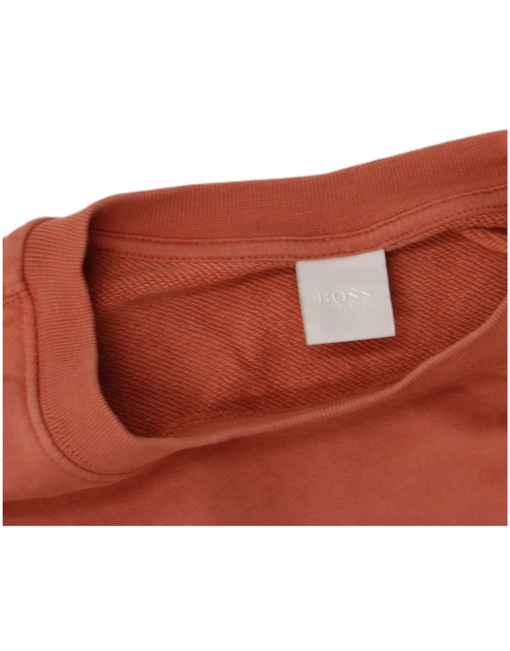 Hugo Boss Womens Graphic Sweatshirt Jumper UK 12 Medium Orange