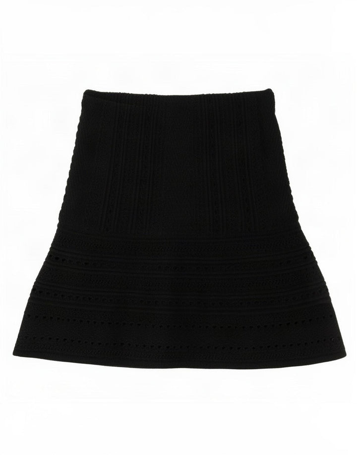 Zara Womens Knit Mini Skirt Medium W28 Black Cotton