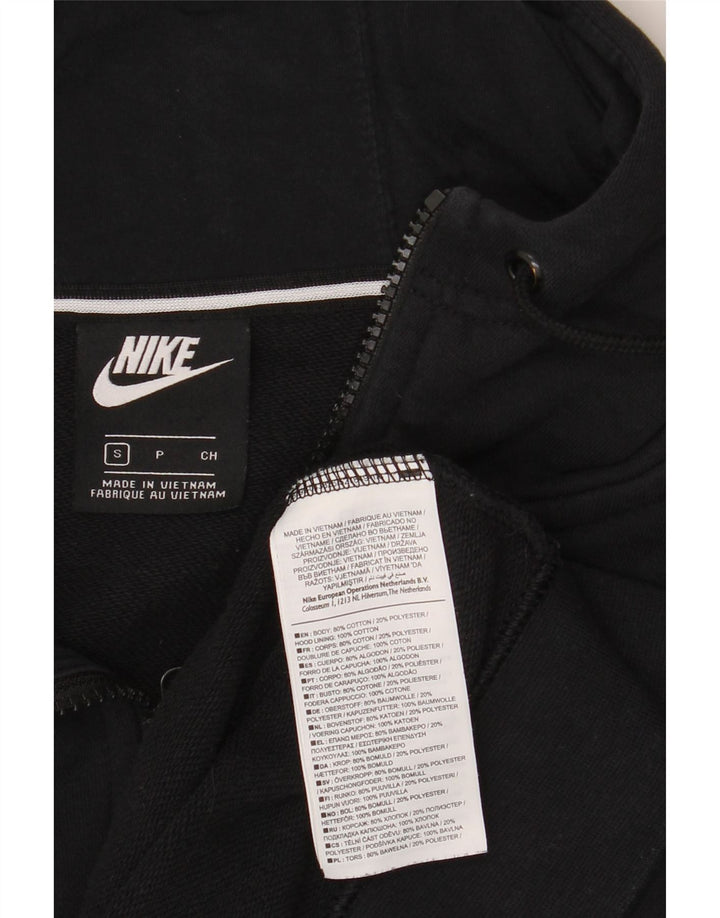 Nike Mens Graphic Zip Hoodie Sweater Small Black Cotton