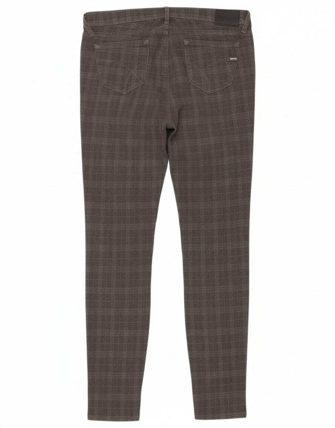 Gas Womens Slim Casual Trousers W28 L32 Grey Check Polyester