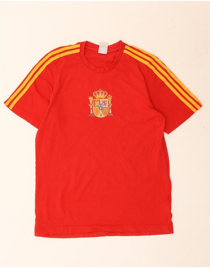 Adidas Mens T-Shirt Top Medium Red Cotton