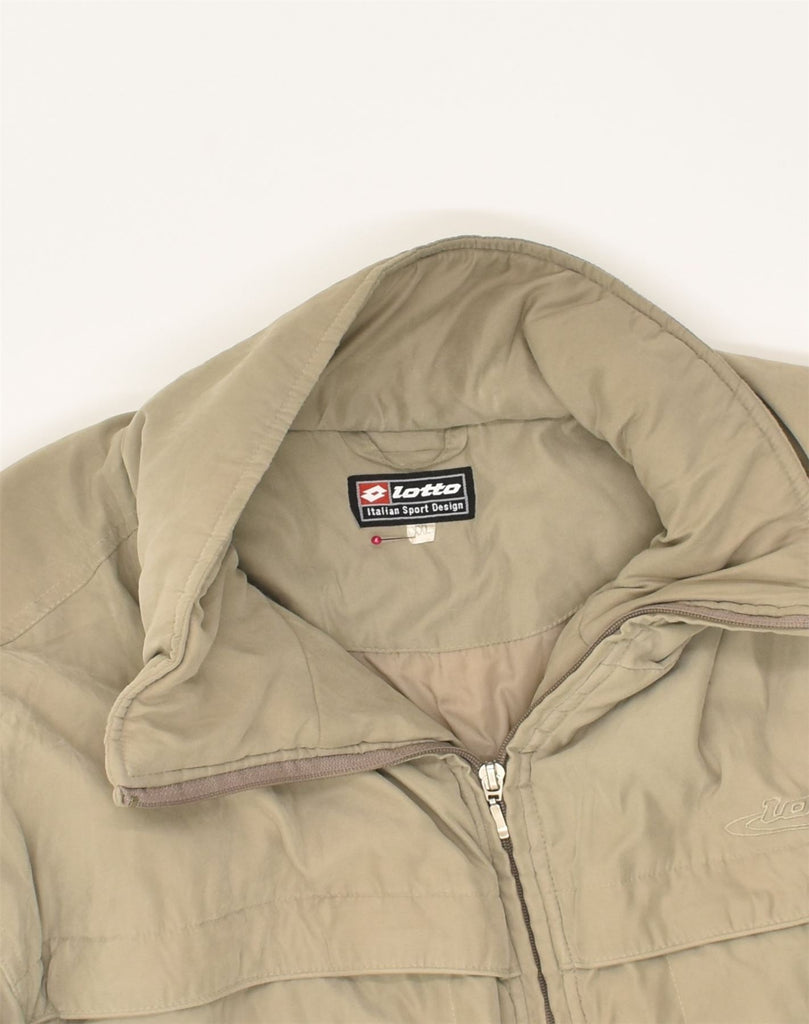 LOTTO Mens Windbreaker Jacket UK 44 2XL Beige Nylon | Vintage Lotto | Thrift | Second-Hand Lotto | Used Clothing | Messina Hembry 