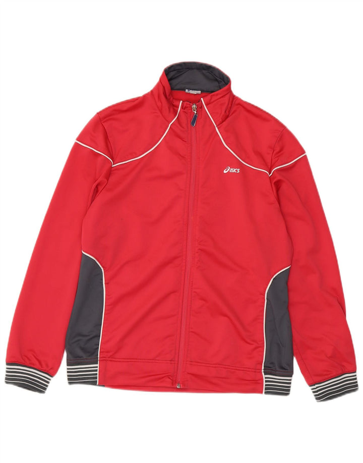 Asics Womens Tracksuit Top Jacket UK 18 XL Pink Colourblock Polyester