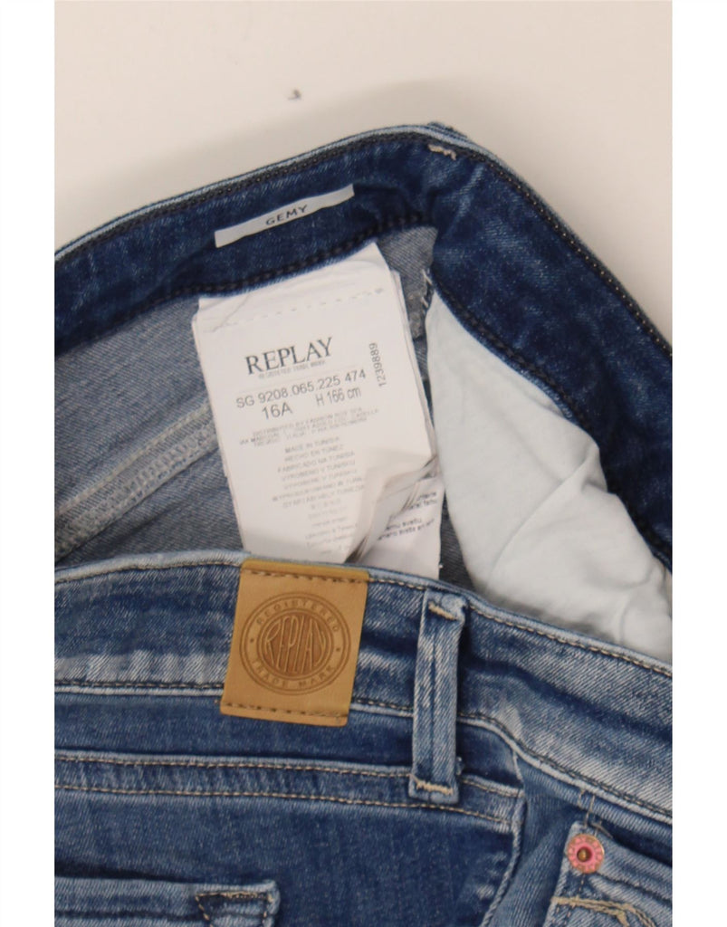 REPLAY Girls Gemy Skinny Jeans 15-16 Years W28 L32 Blue Cotton Vintage Replay and Second-Hand Replay from Messina Hembry 