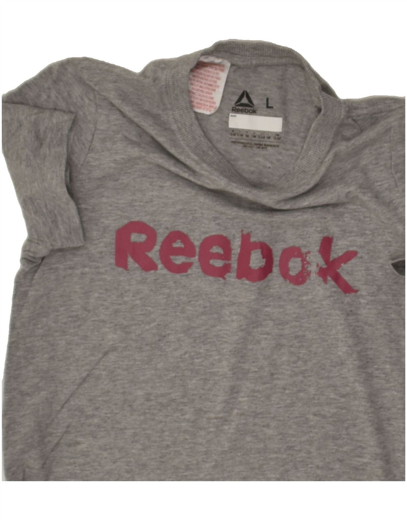 REEBOK Boys Graphic T-Shirt Top 13-14 Years Large  Grey Cotton | Vintage Reebok | Thrift | Second-Hand Reebok | Used Clothing | Messina Hembry 