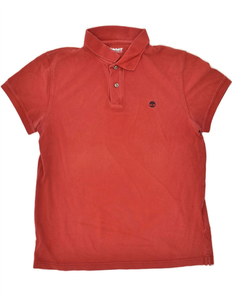 TIMBERLAND Mens Polo Shirt Medium Red Cotton | Vintage Timberland | Thrift | Second-Hand Timberland | Used Clothing | Messina Hembry 