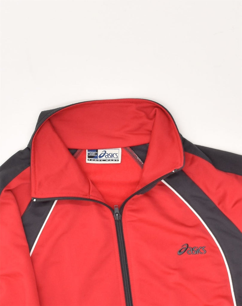 ASICS Mens Tracksuit Top Jacket Medium Red Polyester | Vintage Asics | Thrift | Second-Hand Asics | Used Clothing | Messina Hembry 