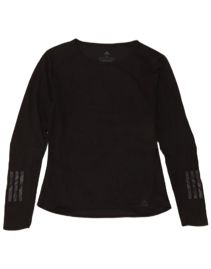 Adidas Womens Climacool Top Long Sleeve UK 8/10 Small Black Polyester