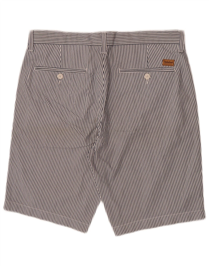 Timberland Mens Chino Shorts W31 Medium Blue Pinstripe