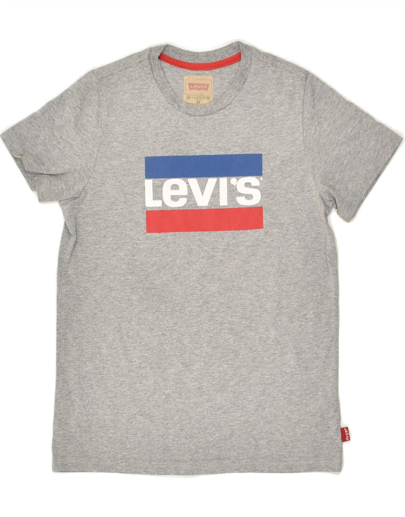 LEVI'S Boys Graphic T-Shirt Top 11-12 Years Grey Polyester | Vintage Levi's | Thrift | Second-Hand Levi's | Used Clothing | Messina Hembry 