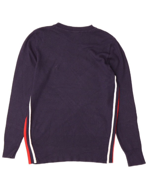 Marks & Spencer Womens Boat Neck Jumper Sweater UK 16 Large Navy Blue