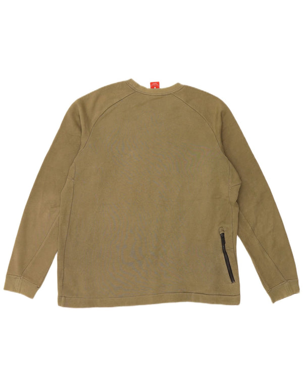 Nike Mens Sweatshirt Jumper Large Khaki Cotton