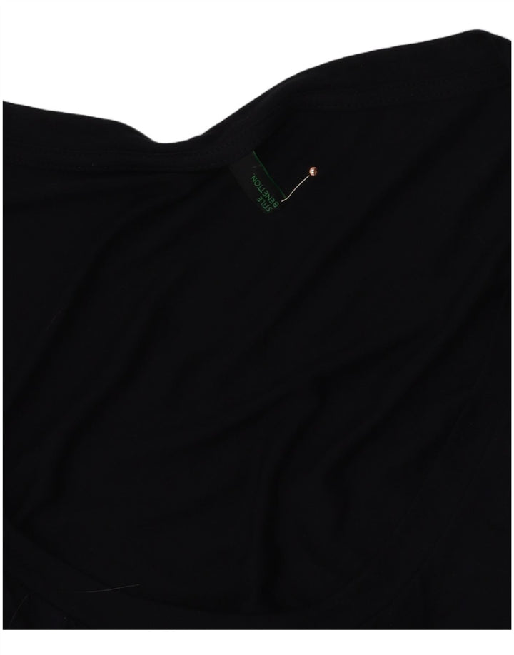 BENETTON Womens Long Sleeve Shift Dress UK 14 Medium Navy Blue