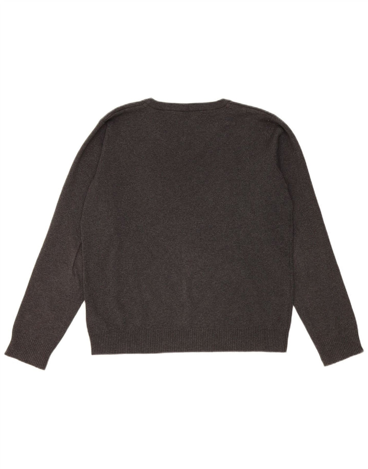 Marks & Spencer Boys V-Neck Jumper Sweater 12-13 Years Grey Cotton