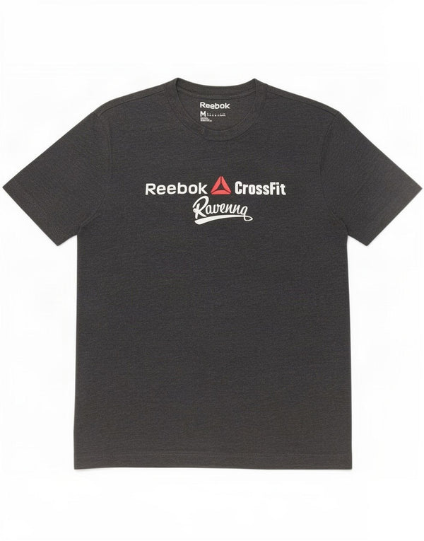Reebok Mens Graphic T-Shirt Top Medium Grey Cotton