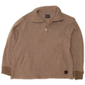 Champion Womens Zip Neck Jumper Sweater UK 14 Medium Beige