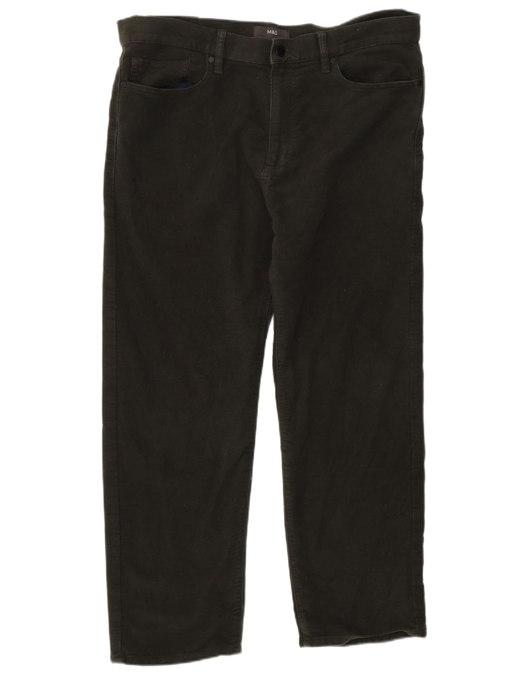 MARKS & SPENCER Mens Straight Casual Trousers W36 L29  Green Cotton