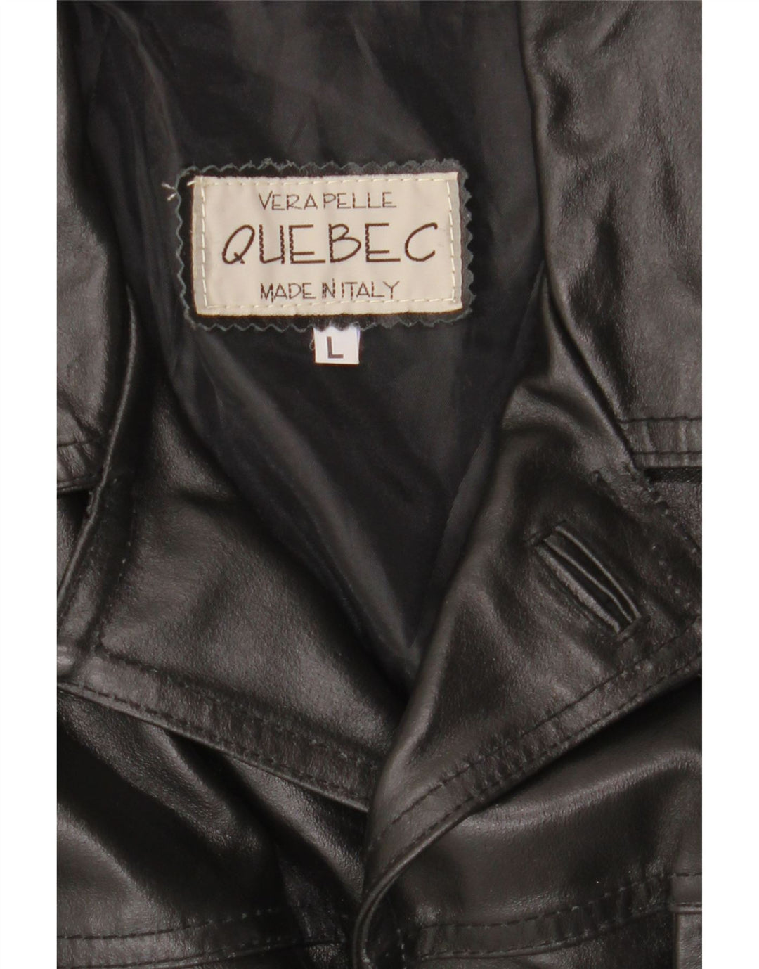 QUEBEC Mens Leather Jacket UK 40 Large Black Leather