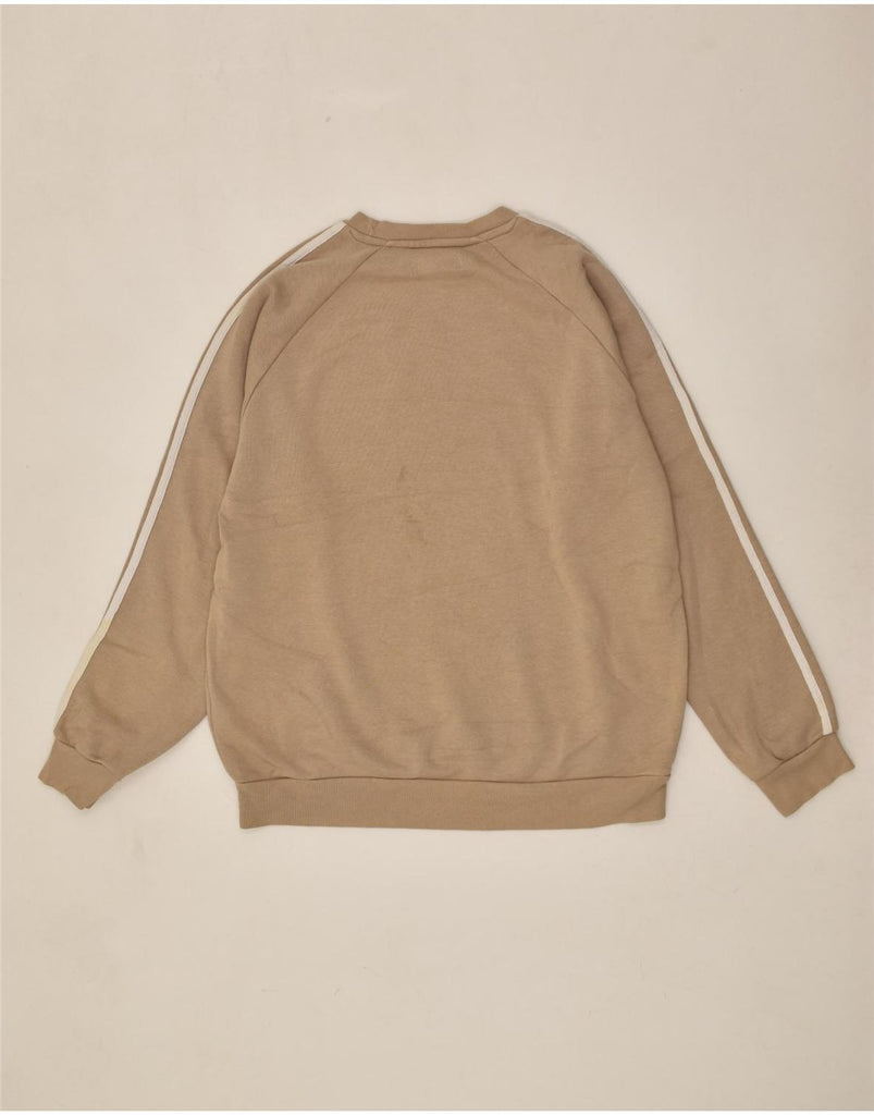 ADIDAS Mens Graphic Sweatshirt Jumper Medium Beige Cotton | Vintage Adidas | Thrift | Second-Hand Adidas | Used Clothing | Messina Hembry 