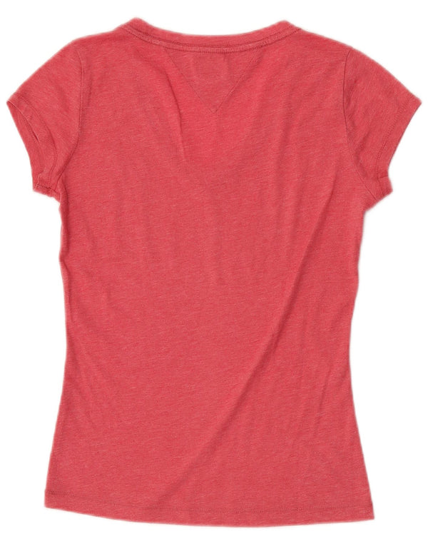 Tommy Hilfiger Womens Graphic T-Shirt Top UK 10 Small Pink