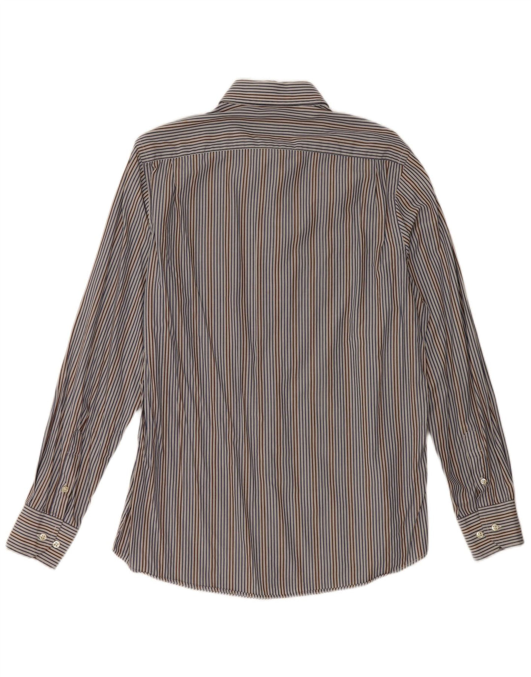 Massimo Dutti Mens Shirt Size 40 Medium Blue Striped
