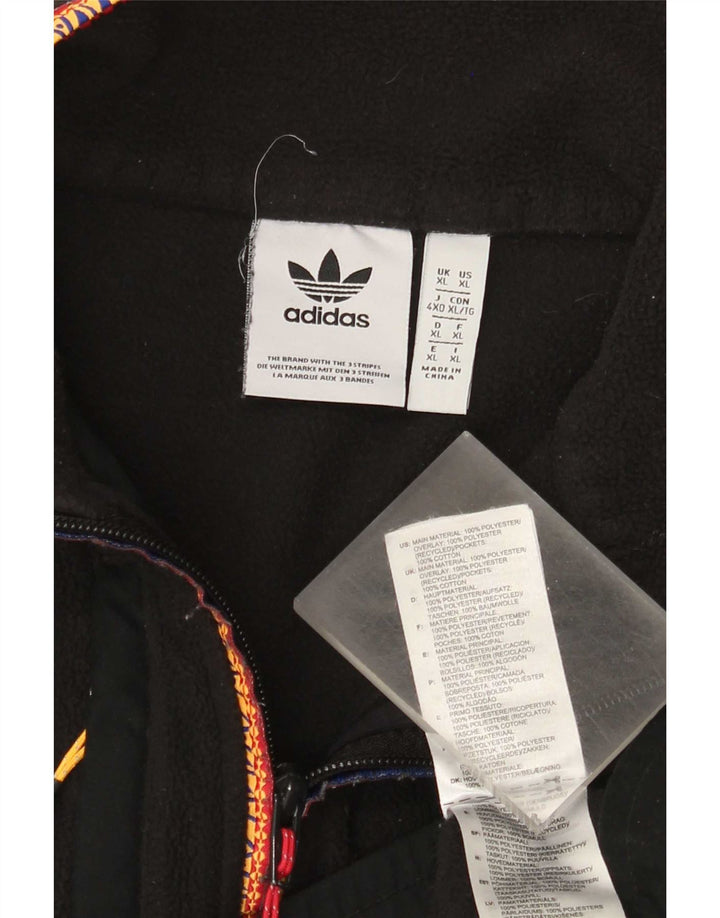 Adidas Mens Fleece Jacket UK 42 XL Black Polyester