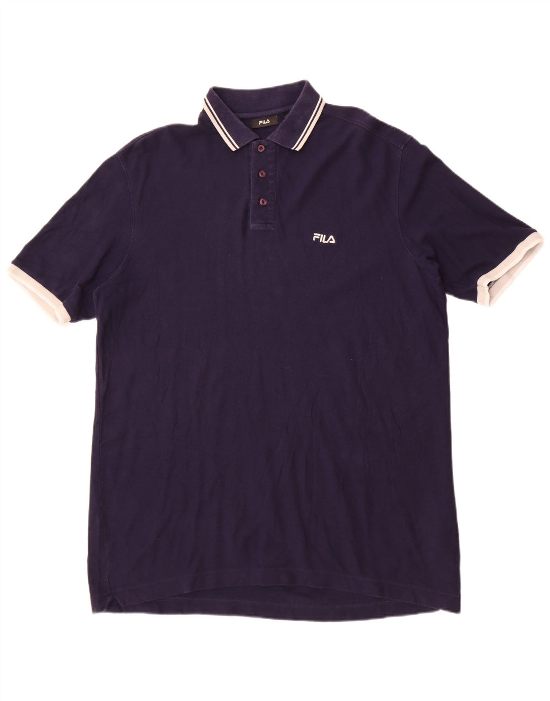 Fila Mens Polo Shirt XL Navy Blue Cotton