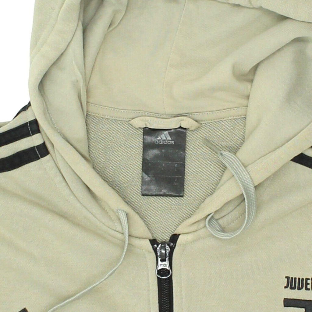 Juventus Mens Black Beige Full Zip Adidas Hoodie | Italian Football Hoody VTG | Vintage Messina Hembry | Thrift | Second-Hand Messina Hembry | Used Clothing | Messina Hembry 