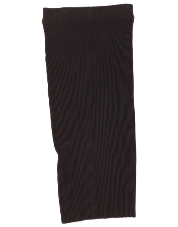 Zara Womens High Waist Midi Skirt Large W30 Black