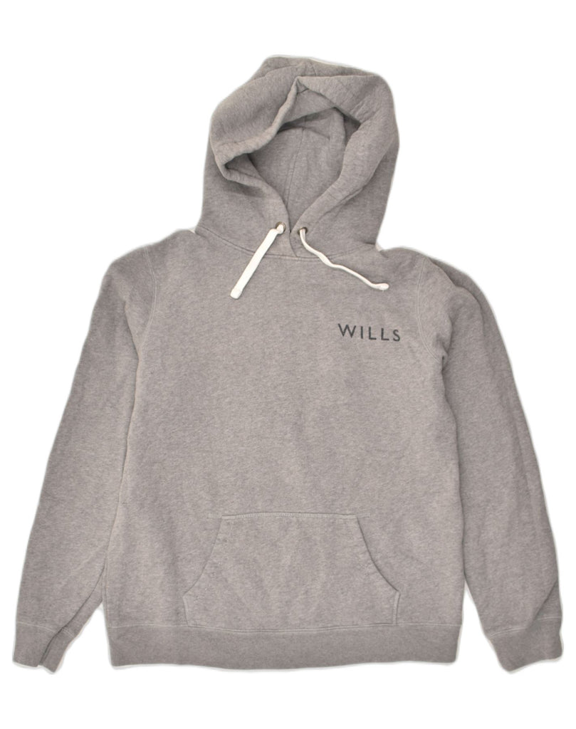 JACK WILLS Womens Graphic Hoodie Jumper UK 14 Large  Grey Cotton | Vintage Jack Wills | Thrift | Second-Hand Jack Wills | Used Clothing | Messina Hembry 