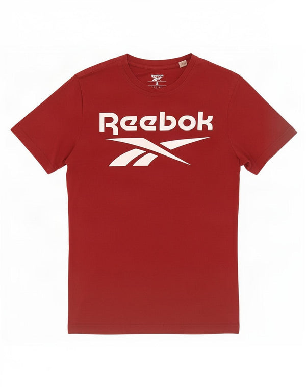 Reebok Mens Graphic T-Shirt Top Small Red Cotton