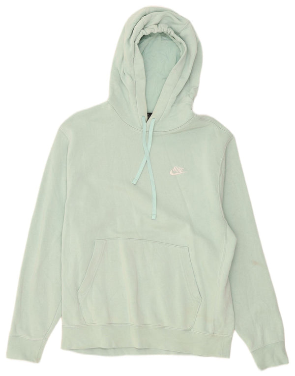 Nike Womens Hoodie Jumper UK 14 Medium Green Cotton