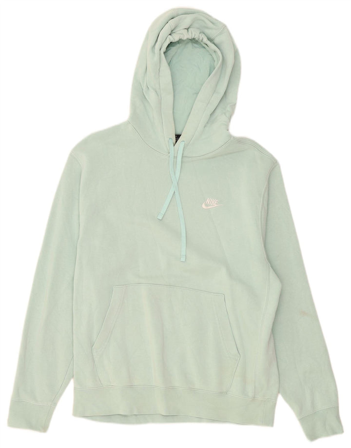 Nike Womens Hoodie Jumper UK 14 Medium Green Cotton