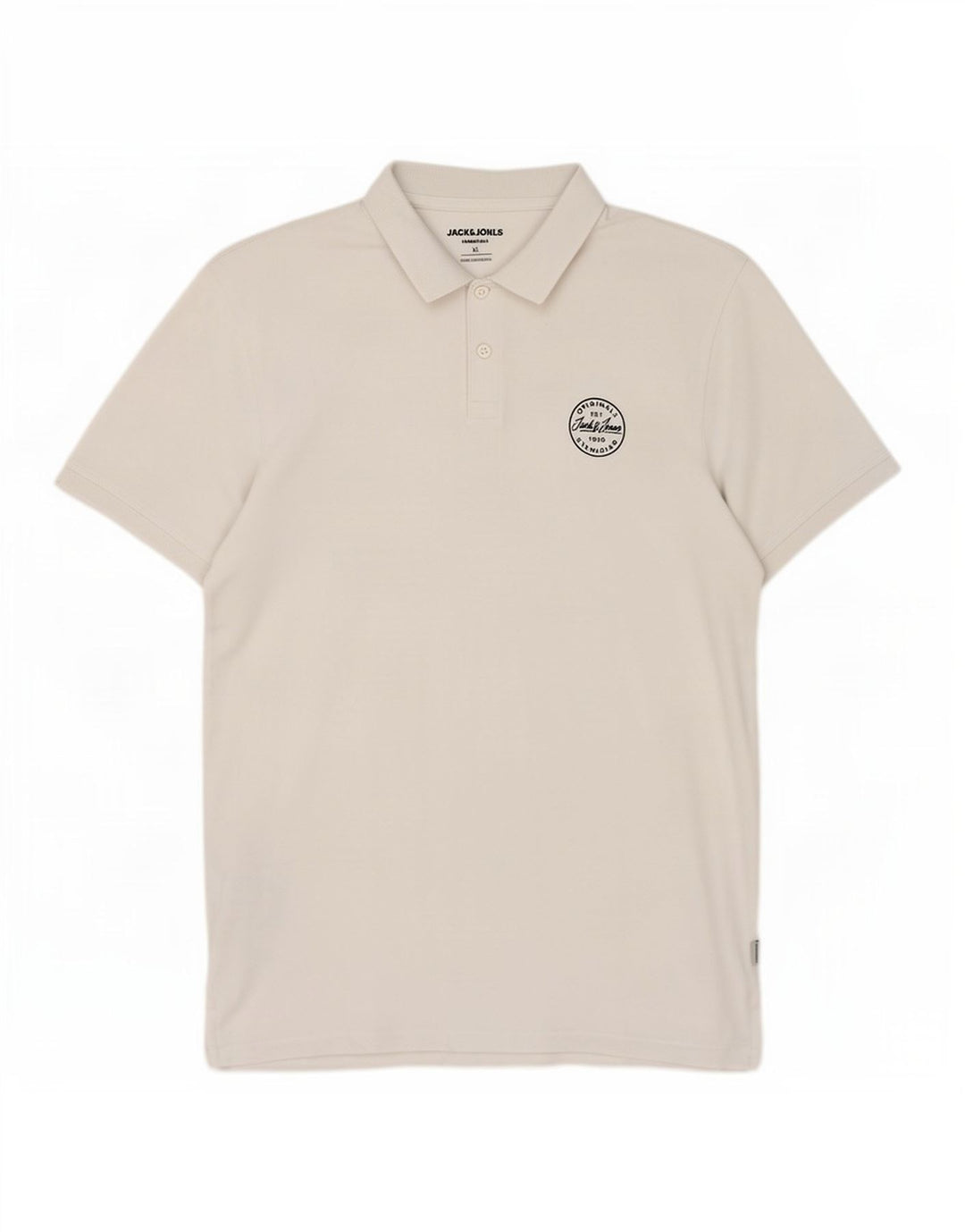 Jack & Jones Mens Polo Shirt XL White Cotton