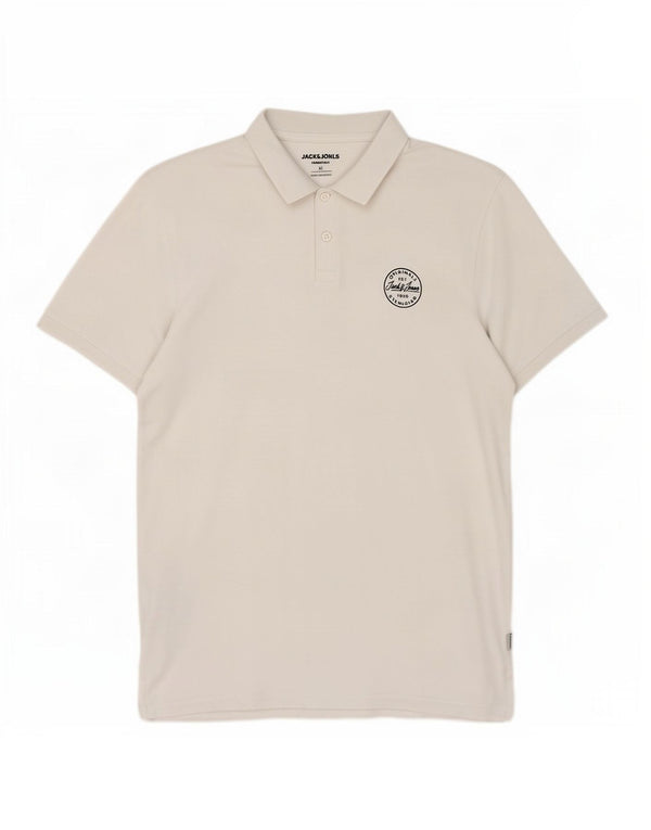 Jack & Jones Mens Polo Shirt XL White Cotton