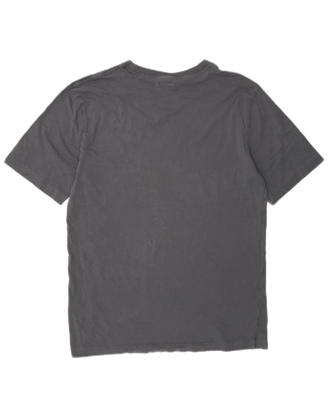 Champion Mens Regular T-Shirt Top Large Grey Cotton