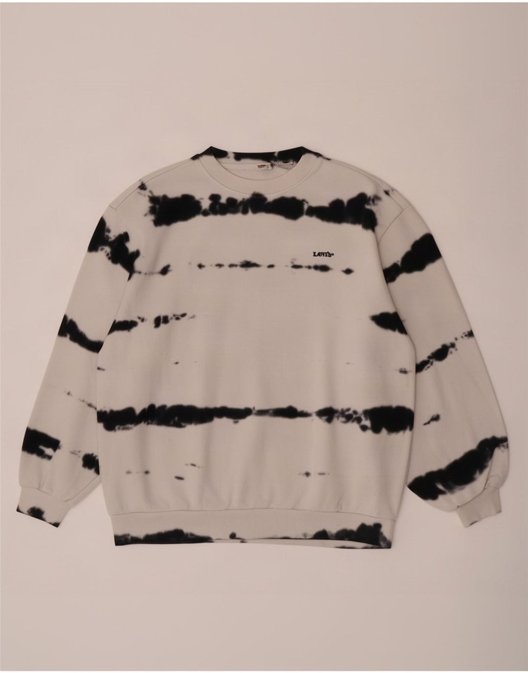 Levi's Mens Sweatshirt Jumper Medium Off White Tie Dye Cotton
