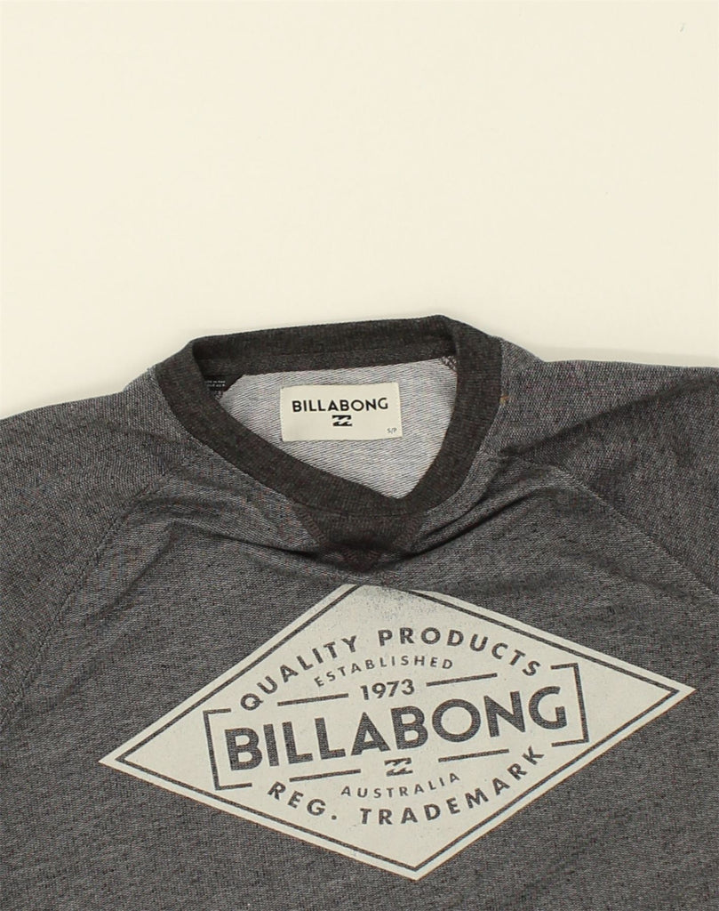 BILLABONG Mens Sweatshirt Jumper Small Grey Polyester | Vintage Billabong | Thrift | Second-Hand Billabong | Used Clothing | Messina Hembry 