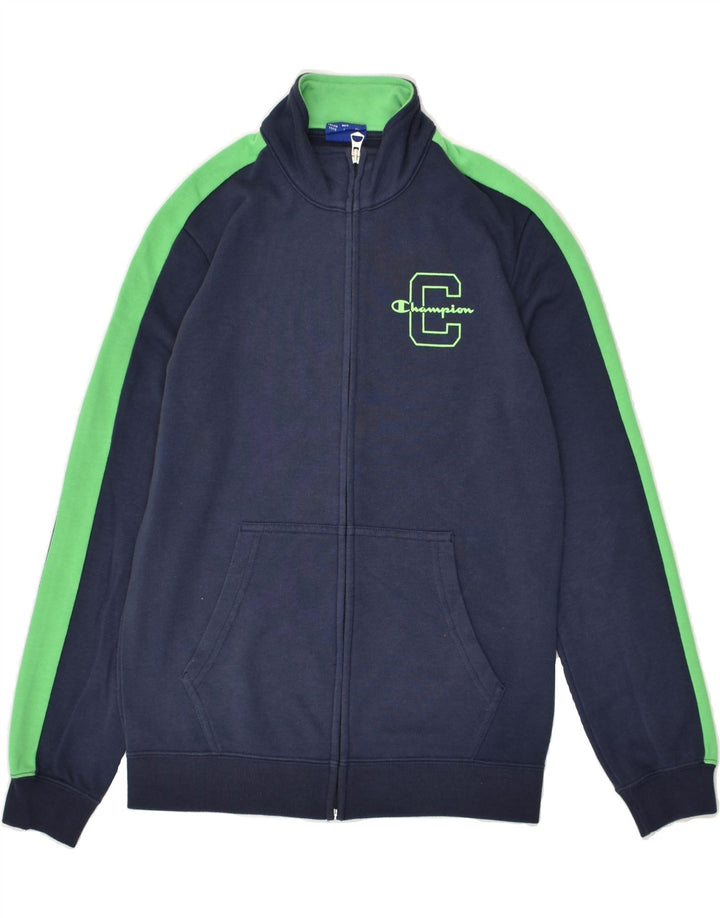 CHAMPION Boys Tracksuit Top Jacket 11-12 Years Large  Navy Blue Cotton | Vintage Champion | Thrift | Second-Hand Champion | Used Clothing | Messina Hembry 
