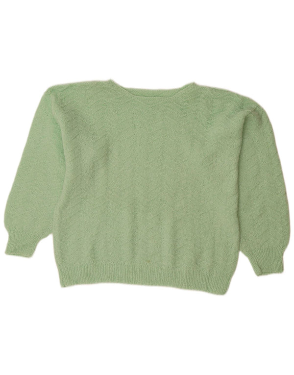 VINTAGE Womens Boat Neck Jumper Sweater UK 18 XL Green