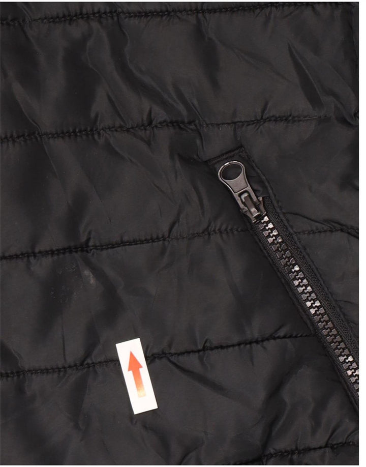 Jack & Jones Mens Hooded Padded Gilet UK 40 Large Black Polyester
