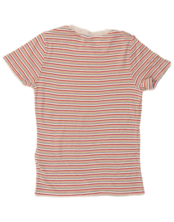 Levi's Womens T-Shirt Top UK 6 XS Multicoloured Striped Cotton