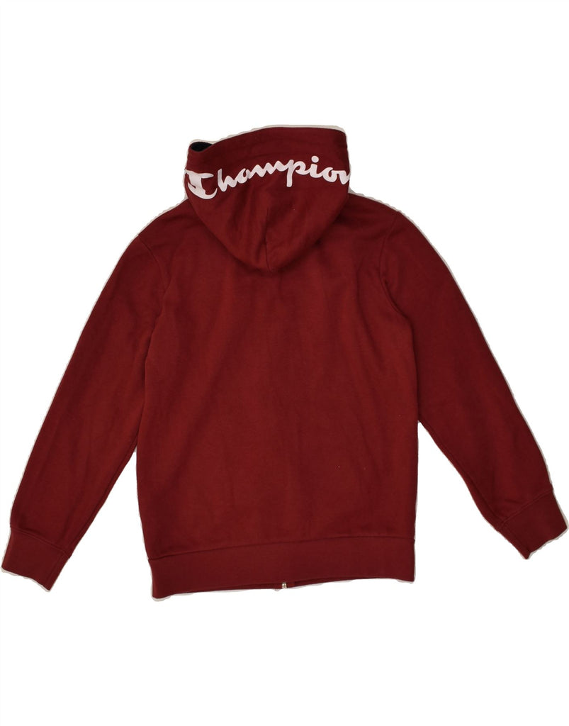 CHAMPION Girls Graphic Zip Hoodie Sweater 9-10 Years Medium Burgundy | Vintage Champion | Thrift | Second-Hand Champion | Used Clothing | Messina Hembry 