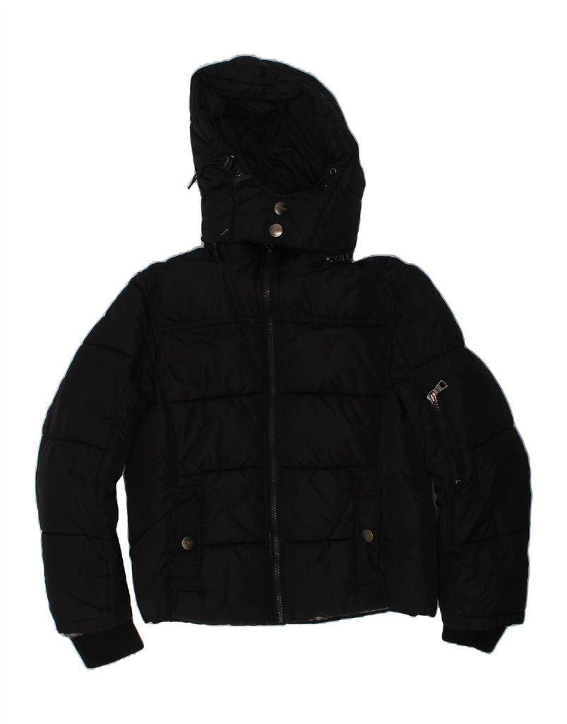 GAS Boys Hooded Padded Jacket 7-8 Years Black Polyester | Vintage Gas | Thrift | Second-Hand Gas | Used Clothing | Messina Hembry 