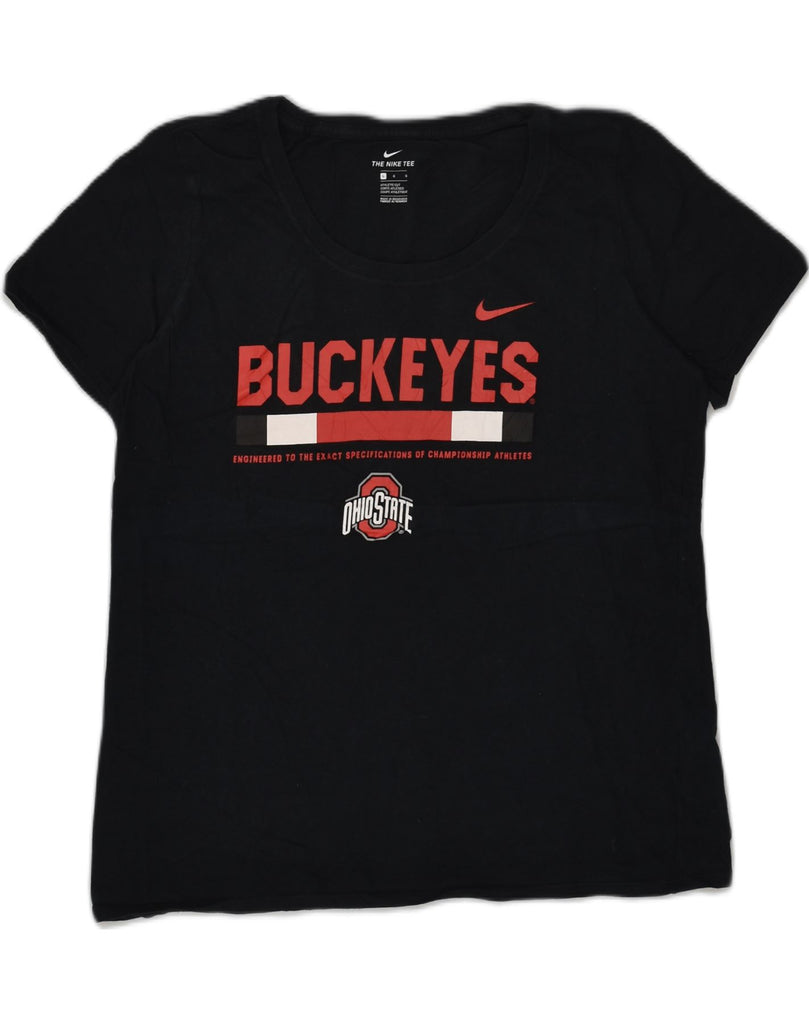 NIKE Womens Ohio State Buckeyes Graphic T-Shirt Top UK 14 Large Black | Vintage Nike | Thrift | Second-Hand Nike | Used Clothing | Messina Hembry 