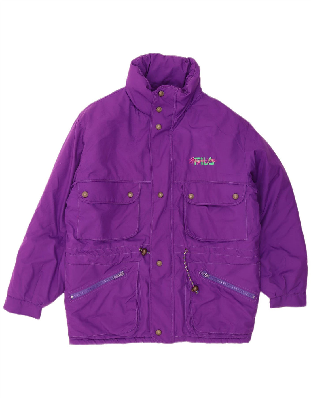FILA Mens Magic Line Loose Fit Windbreaker Jacket UK 36 Small Purple