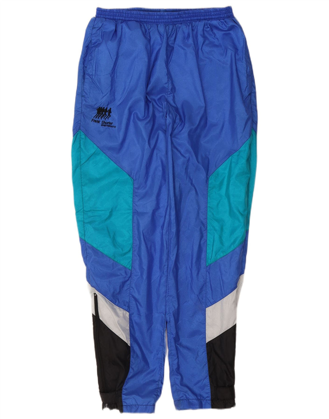 Frank Shorter Mens Full Tracksuit Medium Blue Colourblock Nylon